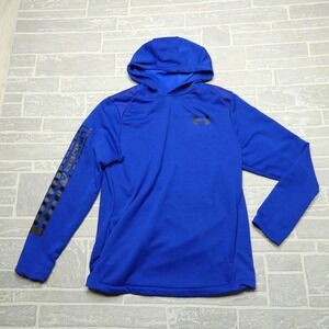 Under‎ Armour Sweater Adult Large Blue ColdGear Hooded Hoodie Mens Knit